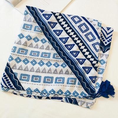 Cotton Linen Silk Animal Print Zebra Thin Head Scarf Shawl