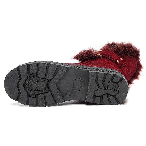 Winter Suede Round Toe Warm Ankle Boots