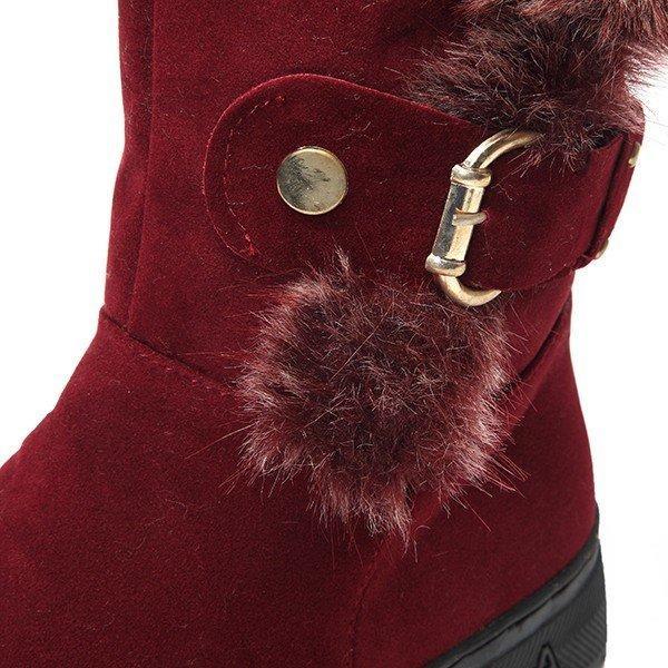 Winter Suede Round Toe Warm Ankle Boots