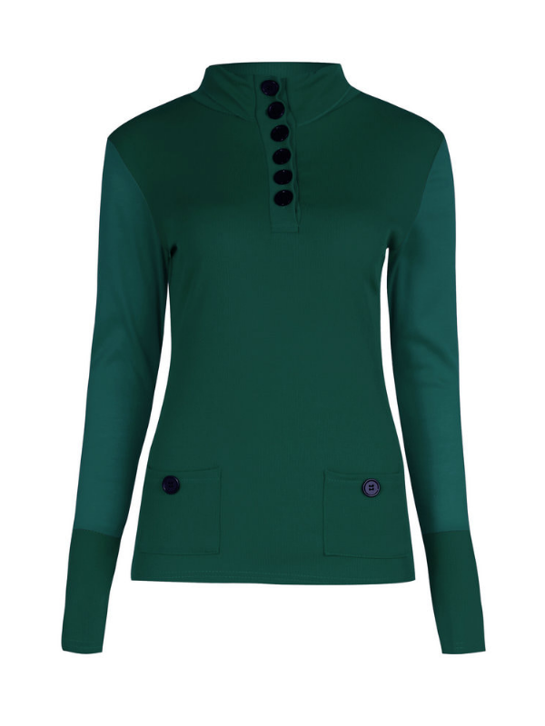 Buttoned Long Sleeve Appliqued Bodycon Sweaters