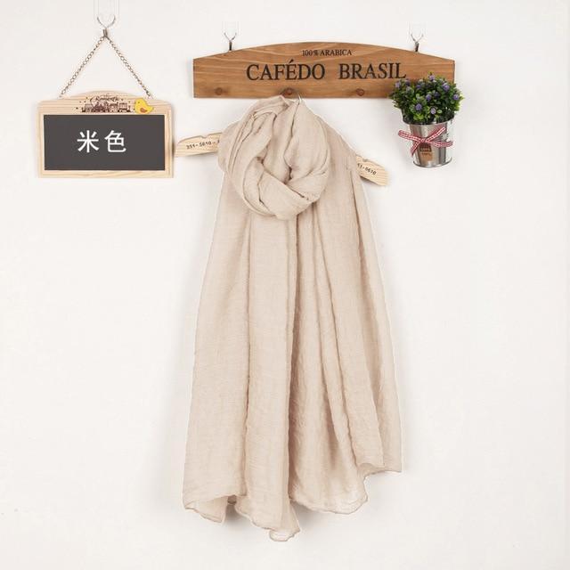 Women Soft light Warm Linen Cotton Wine Red Scarfs