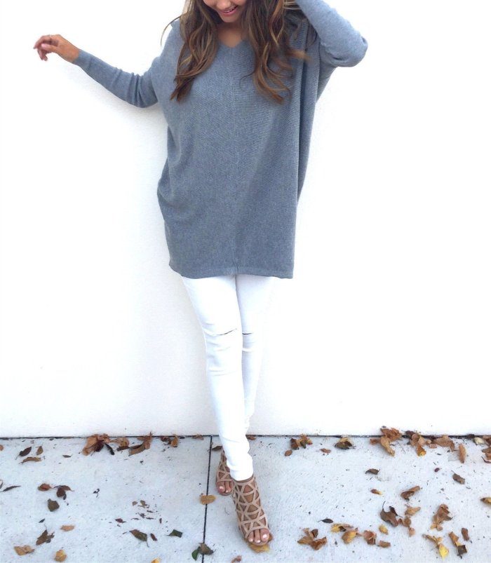 Loose Casual Pure Color Long-Sleeved Sweater