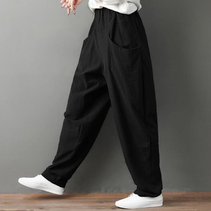 Leisure Pure Color Loose Trousers