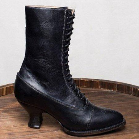 Stiletto Heel Spring/fall Lace-Up Boots