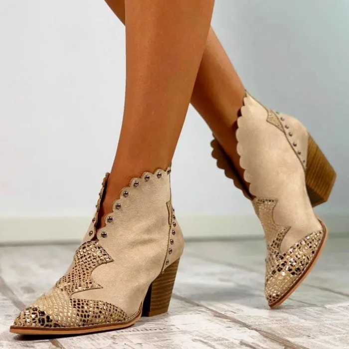 Women Winter  Slip-On Pearl Ankle Boots