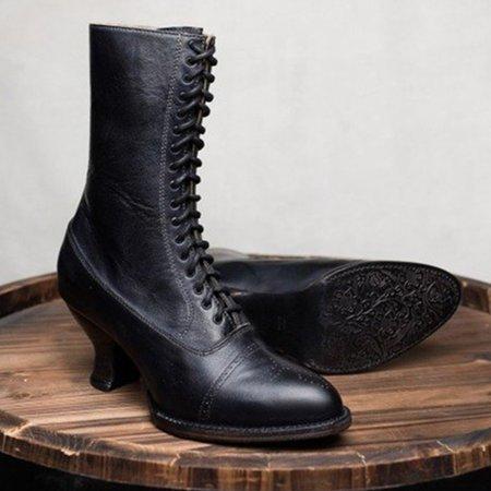 Stiletto Heel Spring/fall Lace-Up Boots
