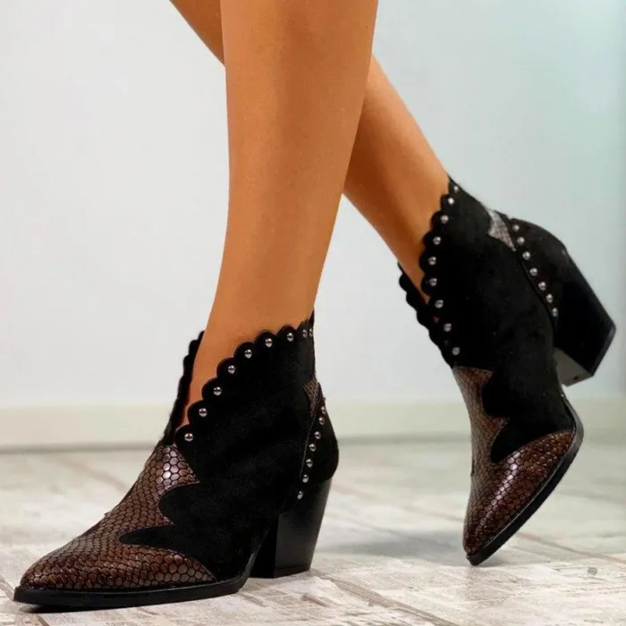 Women Winter  Slip-On Pearl Ankle Boots