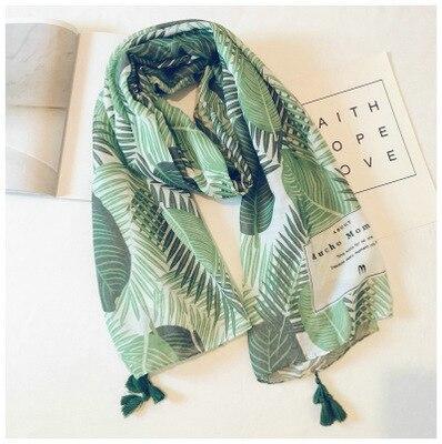 Cotton Linen Silk Animal Print Zebra Thin Head Scarf Shawl