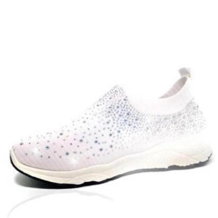 Women's European And American Fashion Rhinestone Stretch Cloth Solid Color Casual Shoes