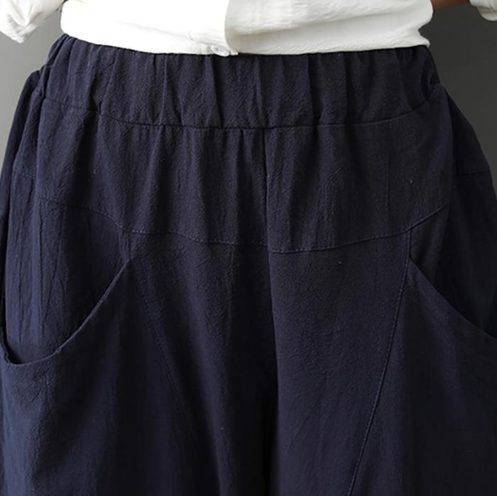 Leisure Pure Color Loose Trousers