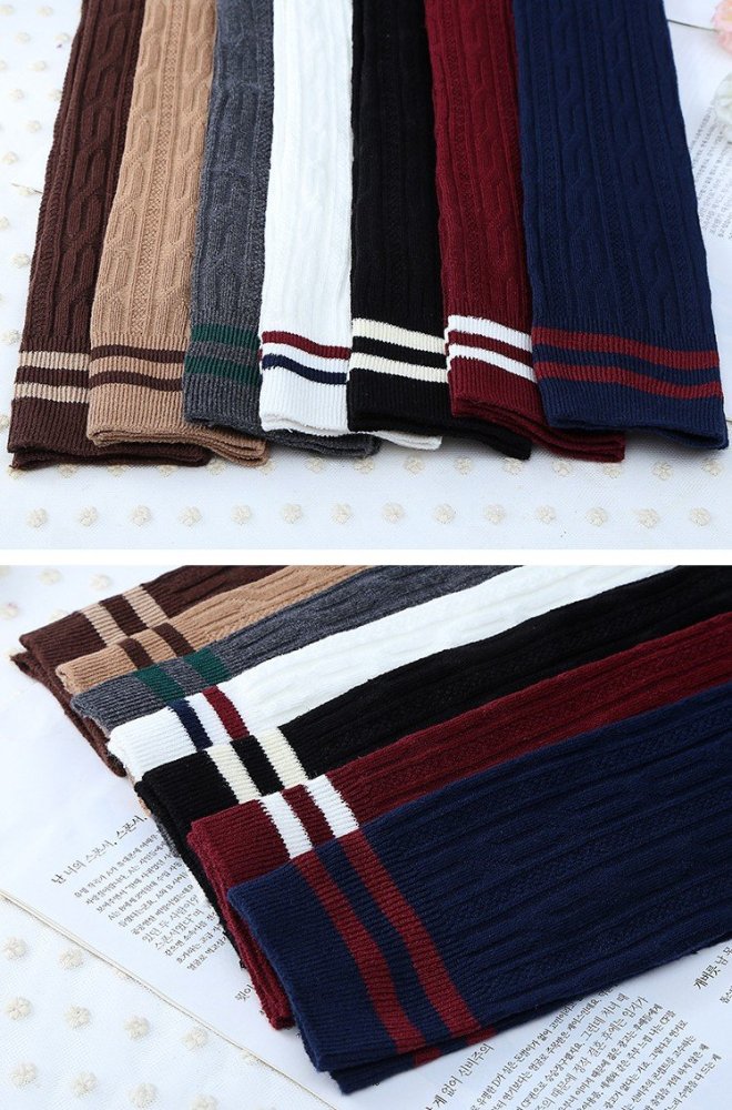 Cute Cotton Long High Overknee Striped Stockings