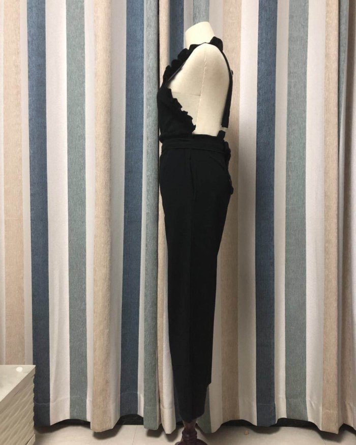 Sexy Backless Sleeveless Linen Jumpsuit