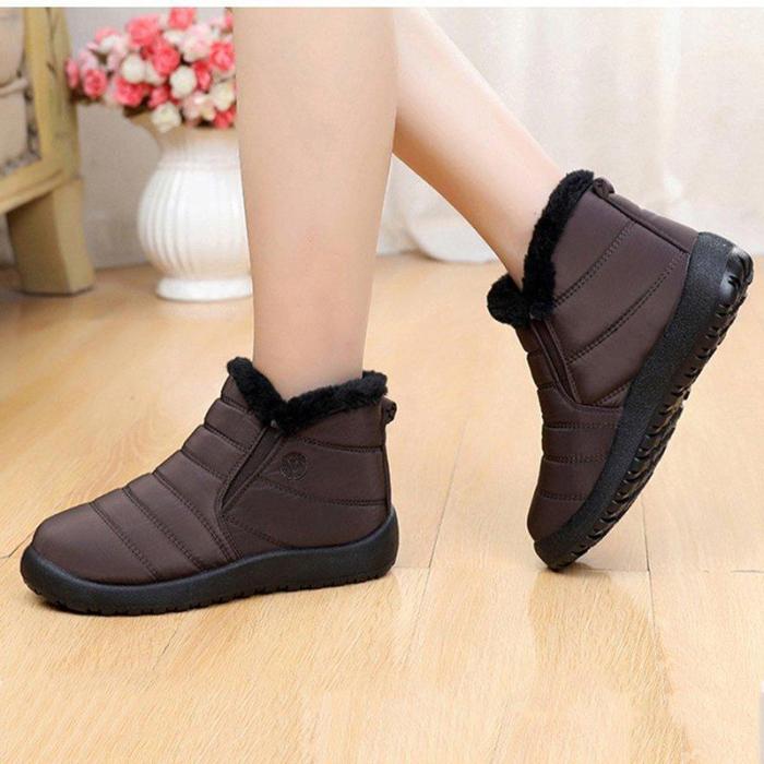 Women Winter Waterproof Comfy Slip-On Snow Boots