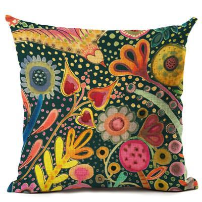 Oil Painting Birds Cushion Cover Decorative Sofa Throw Pillow Case