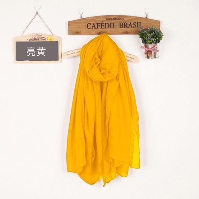 Women Soft light Warm Linen Cotton Wine Red Scarfs