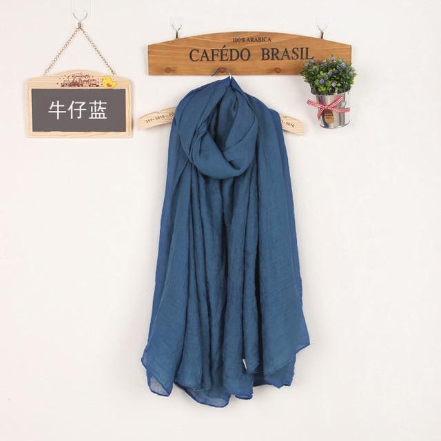 Women Soft light Warm Linen Cotton Wine Red Scarfs