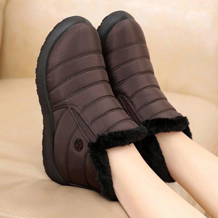 Women Winter Waterproof Comfy Slip-On Snow Boots