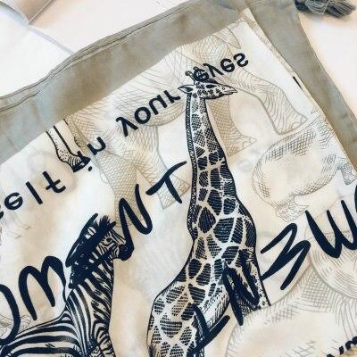 Cotton Linen Silk Animal Print Zebra Thin Head Scarf Shawl