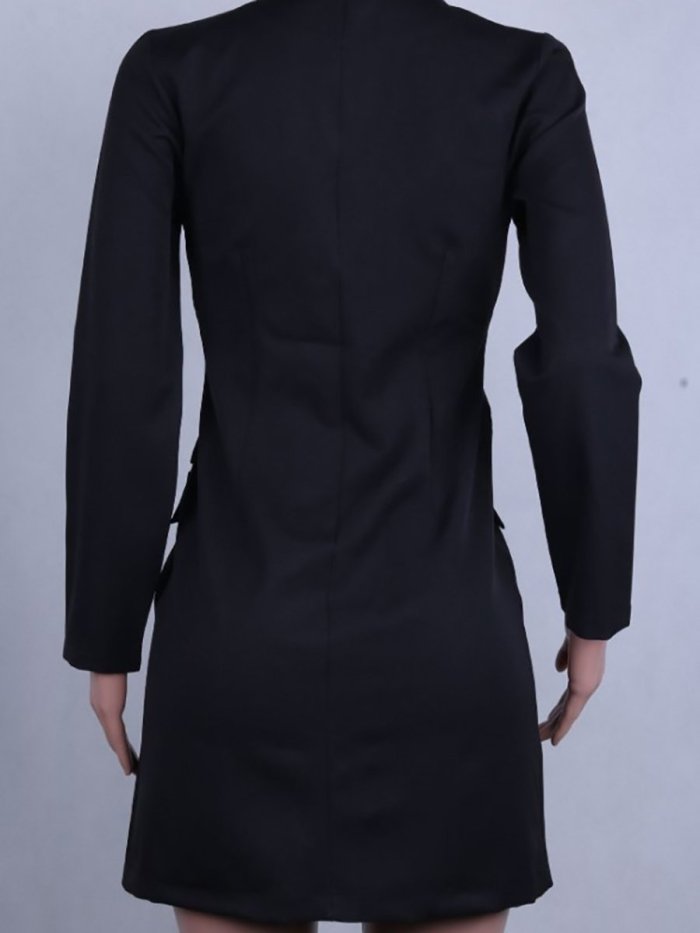 Fold-Over Collar  Double Breasted Flap Pocket  Two Way Coats