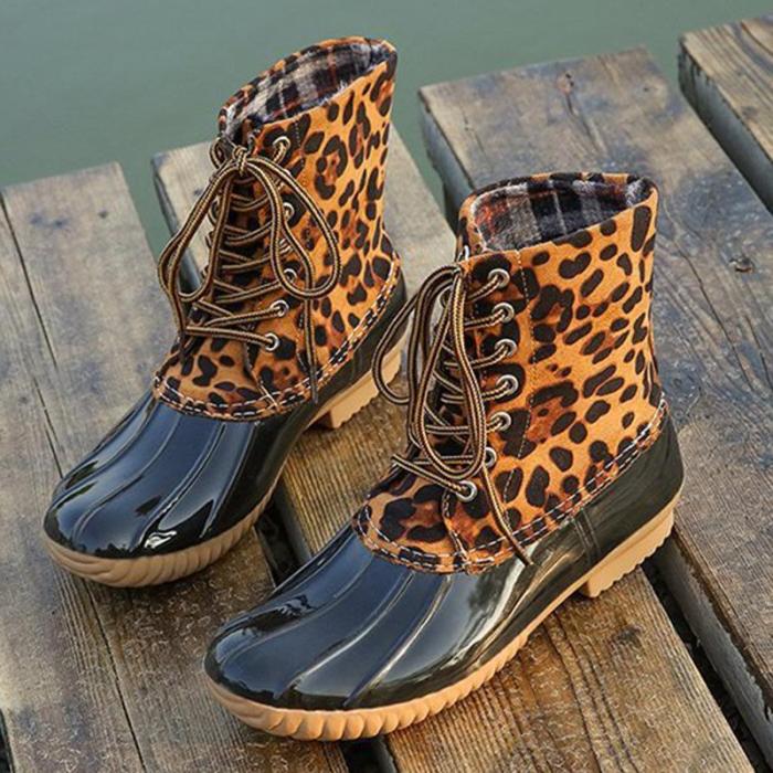 Date Pu Low Heel Boots