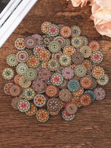 Bohemia Printed Wooden Sewing Buttons