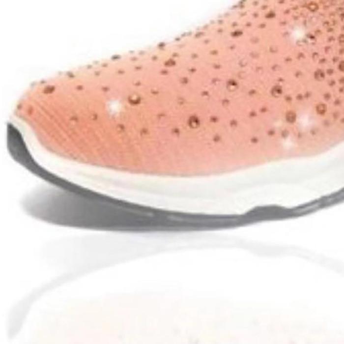 Women's European And American Fashion Rhinestone Stretch Cloth Solid Color Casual Shoes