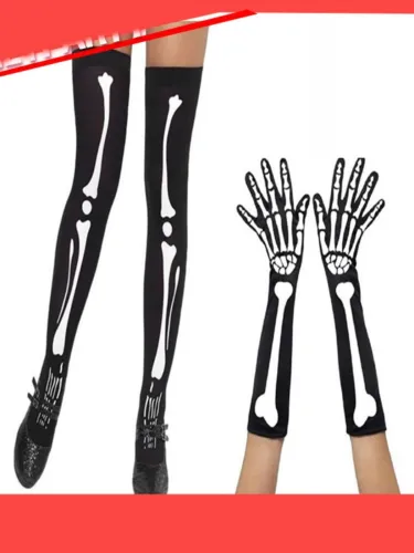 Party Halloween Bone Socks Bone Gloves