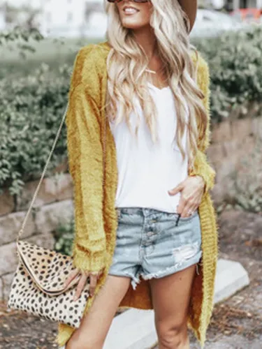 Plain Long Sleeve Cardigans