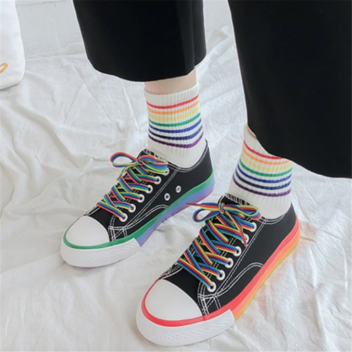 Women's color canvas casual shoes