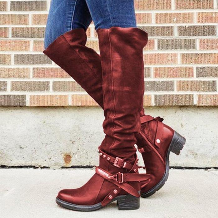 Winter Suede Low Heel Daily Boots