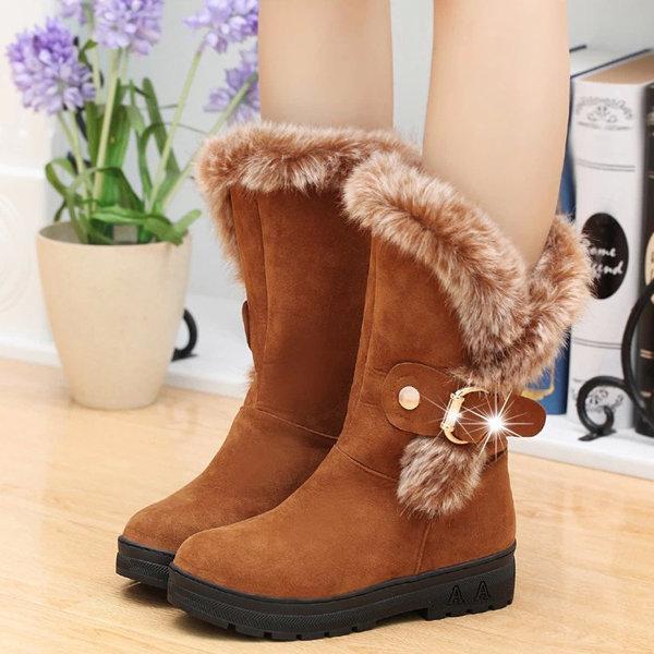 Winter Suede Round Toe Warm Ankle Boots