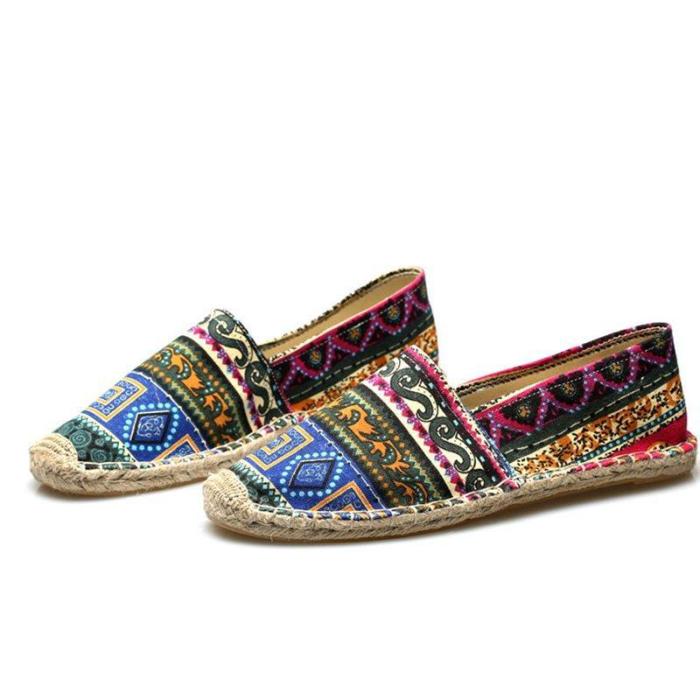 Color Stitching flat Loafers