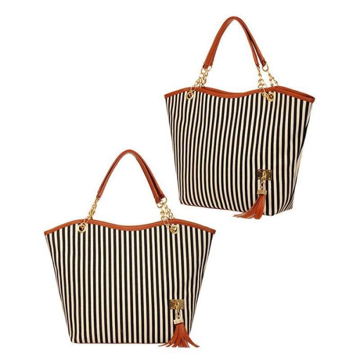 Stripe Pattern Elegant Stylish Dating Handbag For Women