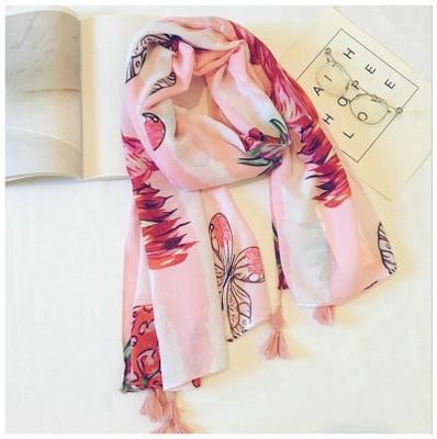 Cotton Linen Silk Animal Print Zebra Thin Head Scarf Shawl