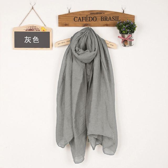 Women Soft light Warm Linen Cotton Wine Red Scarfs
