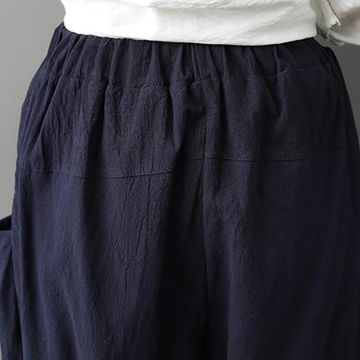Leisure Pure Color Loose Trousers