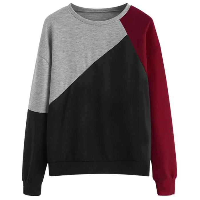 Round Neck Coloring Loose Sweater