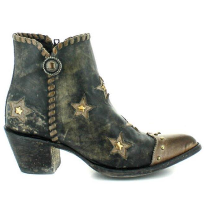 Women Vintage Star Western Ankle Boot