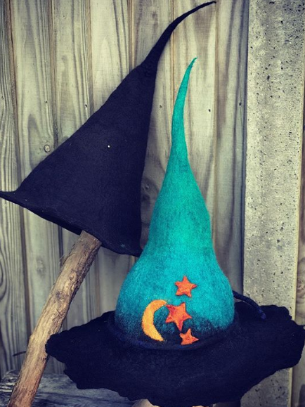 Blue Cotton-Blend Vintage Hats