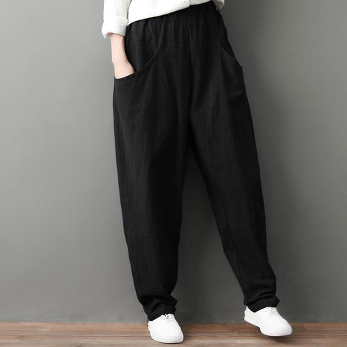 Leisure Pure Color Loose Trousers