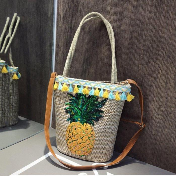 Multicolor Zipper Boho Linen Shoulder Bags