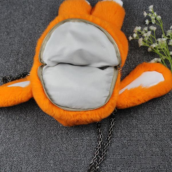 Cute Cartoon Rabbit Crossbody Bag New Plush Female Bag Chain Shoulder Bag Fashion Folder Bag
