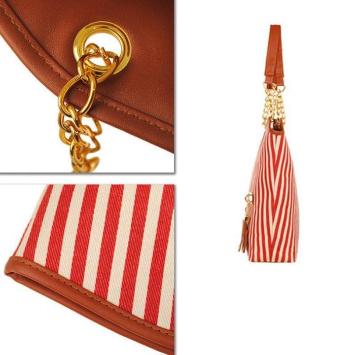 Stripe Pattern Elegant Stylish Dating Handbag For Women