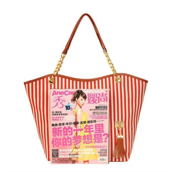 Stripe Pattern Elegant Stylish Dating Handbag For Women