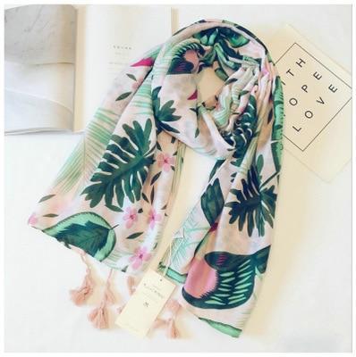 Cotton Linen Silk Animal Print Zebra Thin Head Scarf Shawl