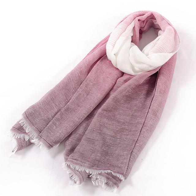 Soft Cotton Scarf Shawls and Wraps Pashmina Gradient color Autumn Winter Scarf