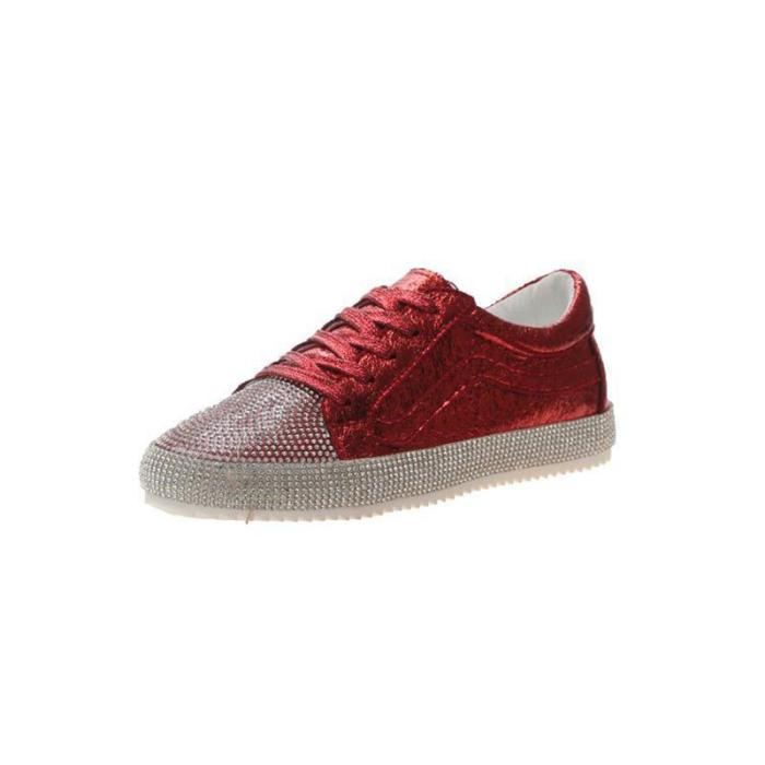 Women's Fashion Harajuku Style Solid Color Rhinestone Sneakers