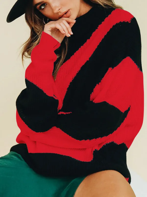 Casual Round Neck Long Sleeve Knitted Sweaters