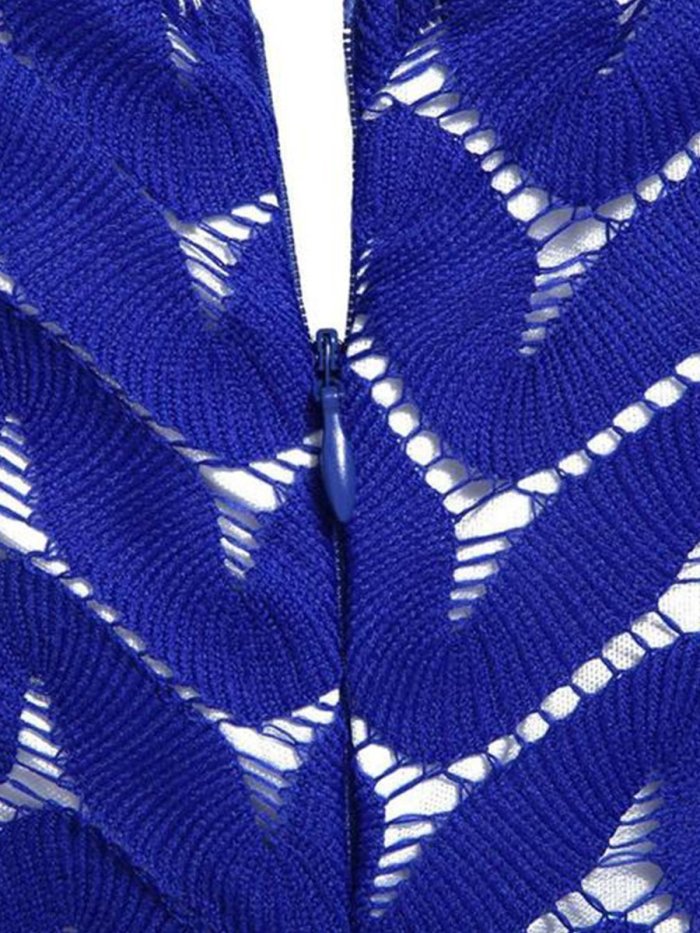 Elegant Round Neck Slim Lace Bodycon Dress