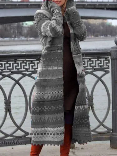 Plus Size Casual Hoodie Long Sleeve Coat